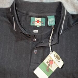 Golf Links Mens Black Stripe Short Sleeve Polo Shirt Size XL NWT